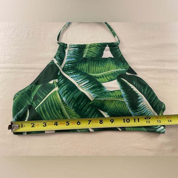 Halter Top Bikini Army Green leaves Size M - Picture 9 of 16